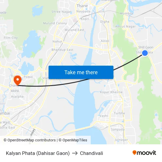 Kalyan Phata (Dahisar Gaon) to Chandivali map