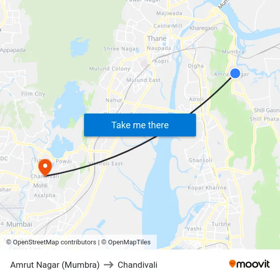 Amrut Nagar (Mumbra) to Chandivali map