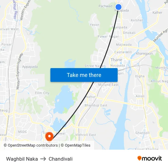 Waghbil Naka to Chandivali map