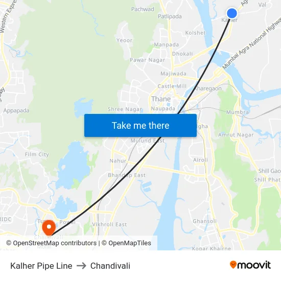 Kalher Pipe Line to Chandivali map