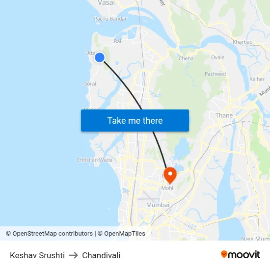 Keshav Srushti to Chandivali map