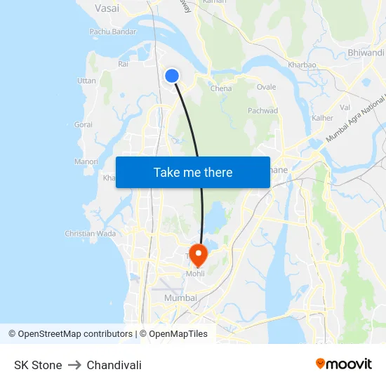 SK Stone to Chandivali map