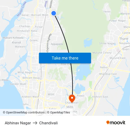Abhinav Nagar to Chandivali map