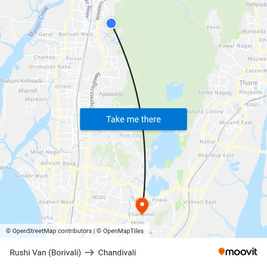 Rushi Van (Borivali) to Chandivali map