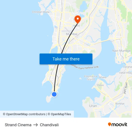 Strand Cinema to Chandivali map