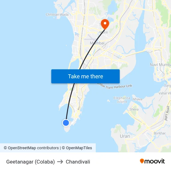 Geetanagar (Colaba) to Chandivali map