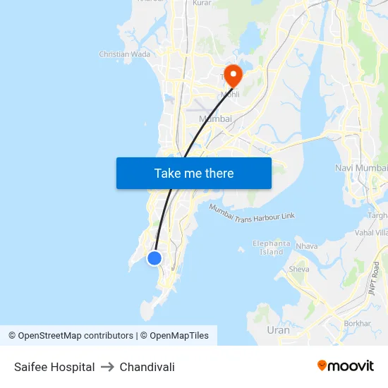 Saifee Hospital to Chandivali map