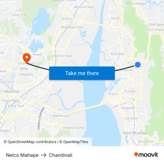 Nelco Mahape to Chandivali map