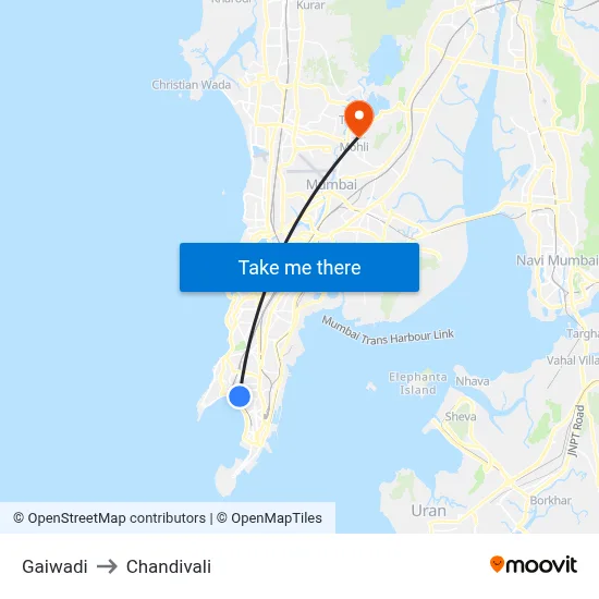 Gaiwadi to Chandivali map
