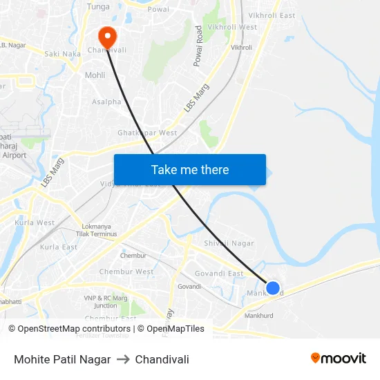 Mohite Patil Nagar to Chandivali map