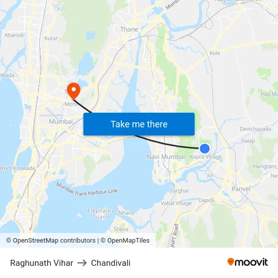 Raghunath Vihar to Chandivali map