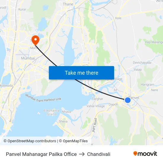 Panvel Mahanagar Pailka Office to Chandivali map