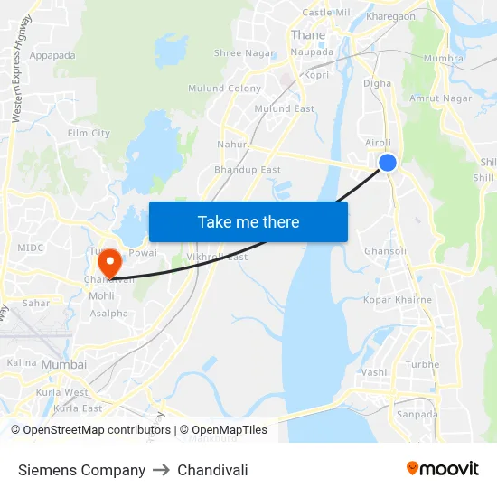 Siemens Company to Chandivali map