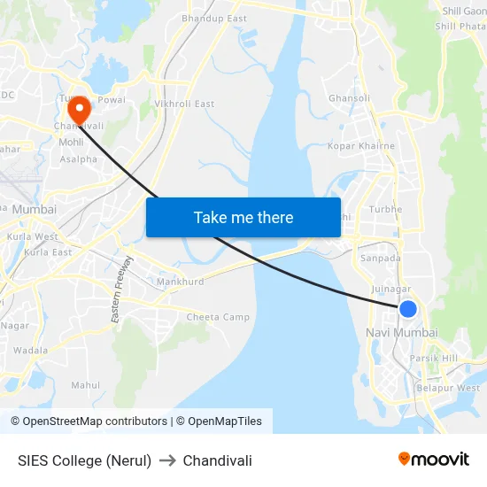 SIES College (Nerul) to Chandivali map
