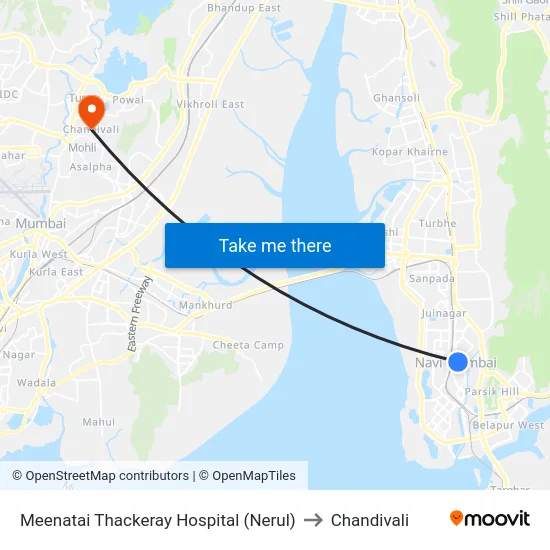 Meenatai Thackeray Hospital (Nerul) to Chandivali map