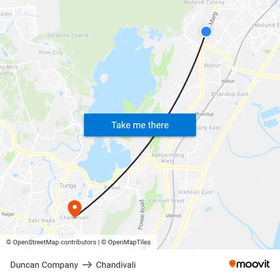 Duncan Company to Chandivali map