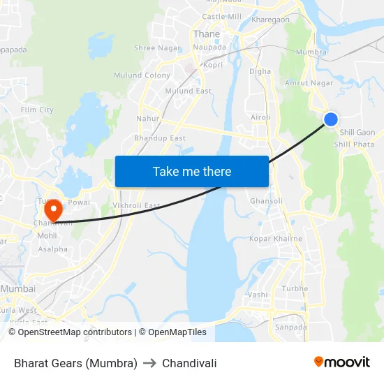 Bharat Gears (Mumbra) to Chandivali map