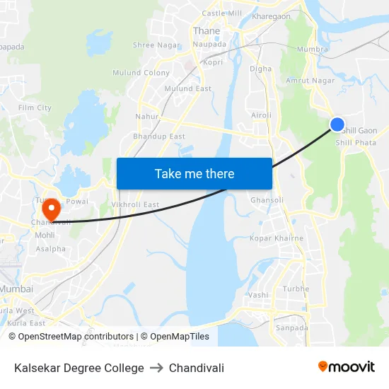 Kalsekar Degree College to Chandivali map