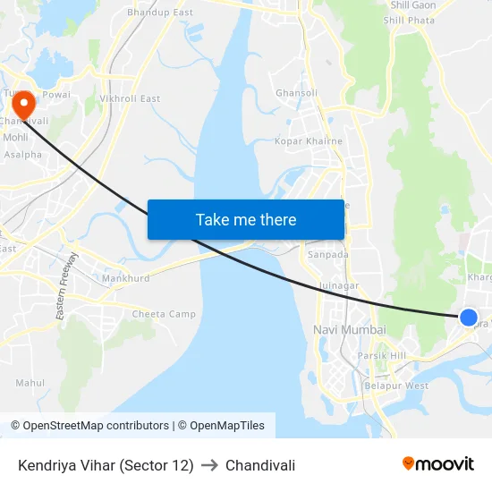 Kendriya Vihar (Sector 12) to Chandivali map