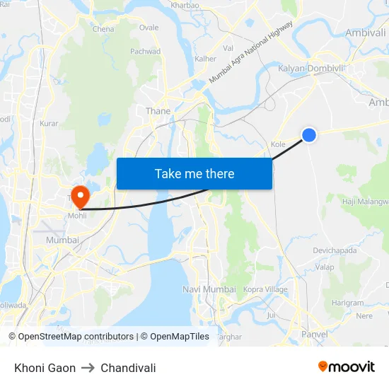 Khoni Gaon to Chandivali map