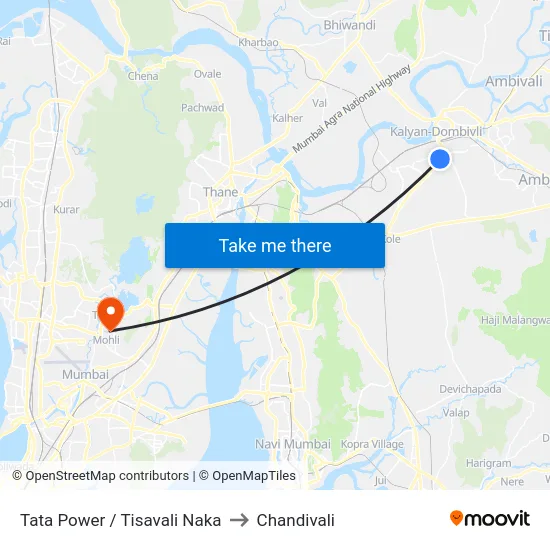 Tata Power / Pisavali Naka to Chandivali map