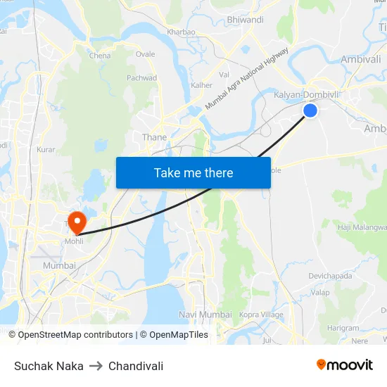 Suchak Naka to Chandivali map