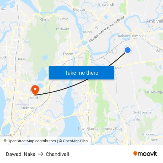 Dawadi Naka to Chandivali map
