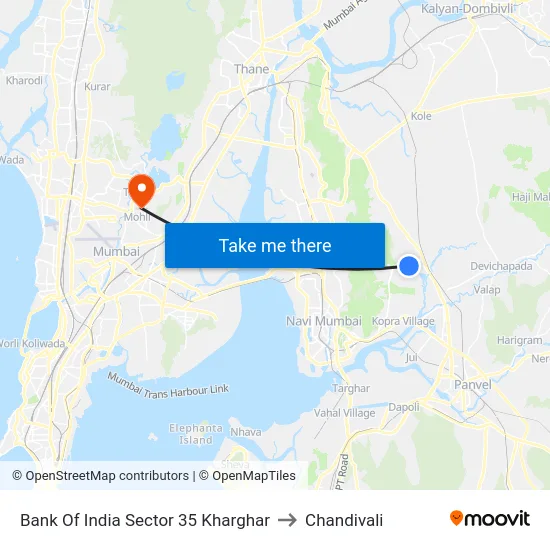 Bank Of India Sector 35 Kharghar to Chandivali map