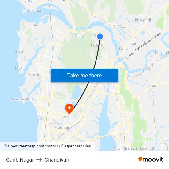 Garib Nagar to Chandivali map