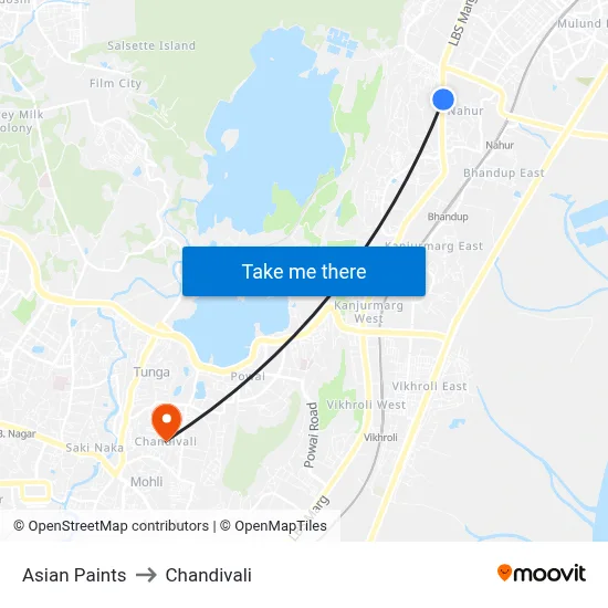 Asian Paints to Chandivali map