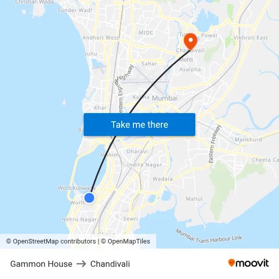 Gammon House to Chandivali map