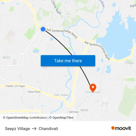 Seepz Village to Chandivali map