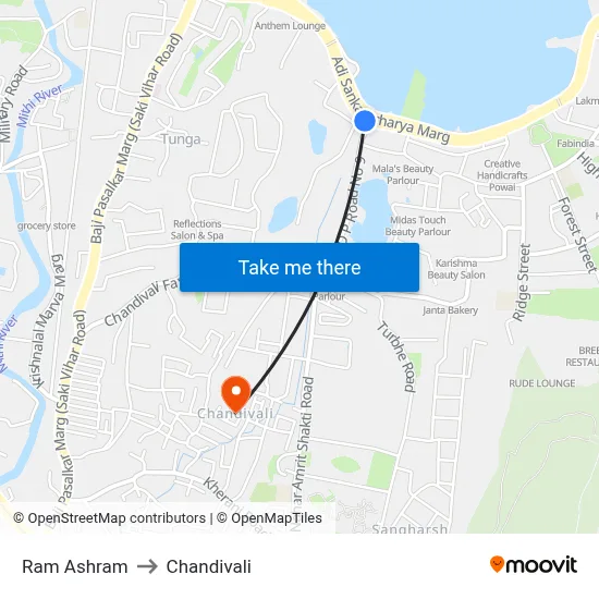 Ram Ashram to Chandivali map