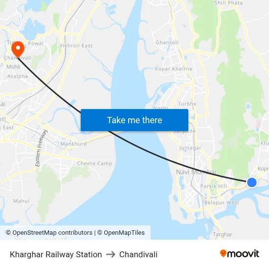 Kharghar Railway Station to Chandivali map
