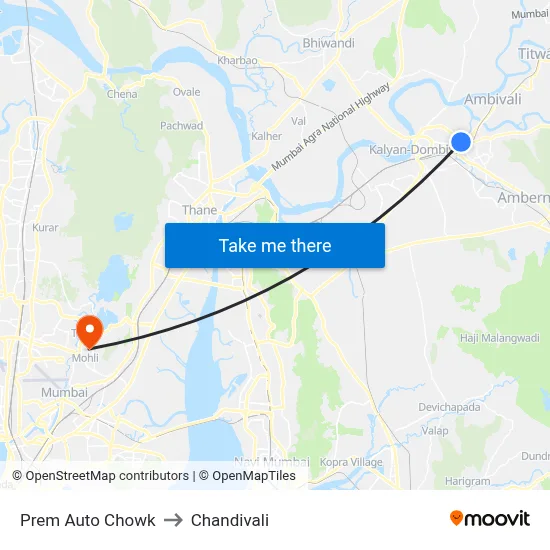 Prem Auto Chowk to Chandivali map