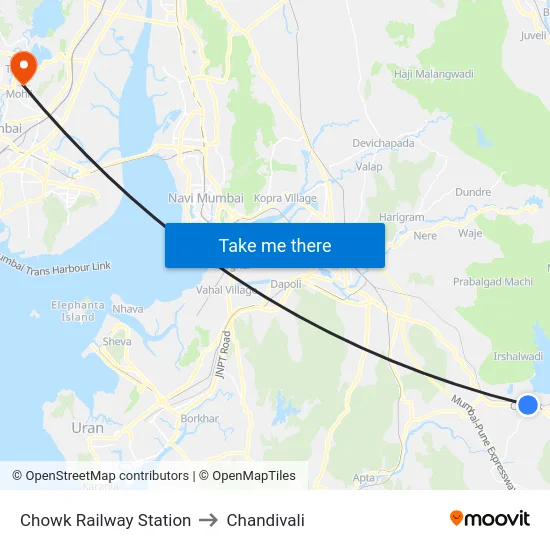 Chowk Railway Station to Chandivali map