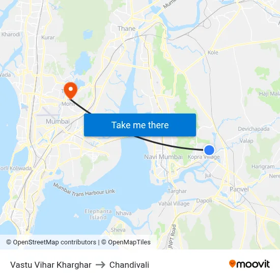 Vastu Vihar Kharghar to Chandivali map