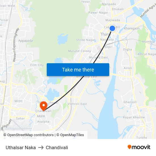 Uthalsar Naka to Chandivali map