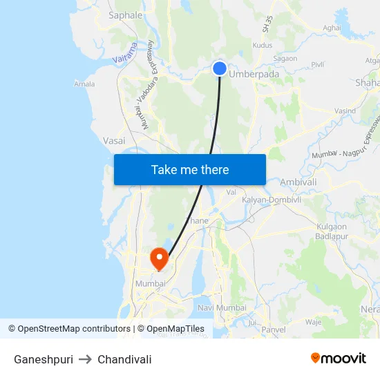 Ganeshpuri to Chandivali map