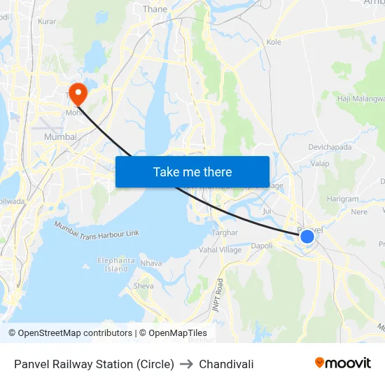 Panvel Railway Station (Circle) to Chandivali map