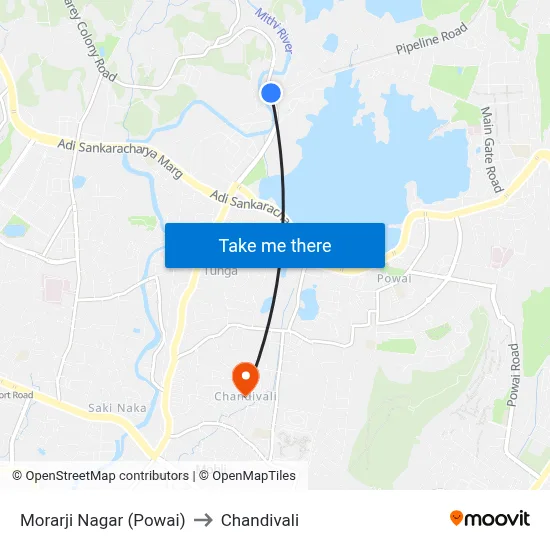 Morarji Nagar (Powai) to Chandivali map