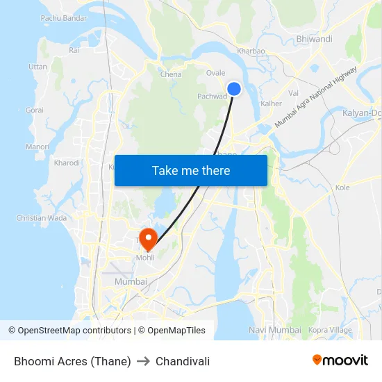 Bhoomi Acres (Thane) to Chandivali map