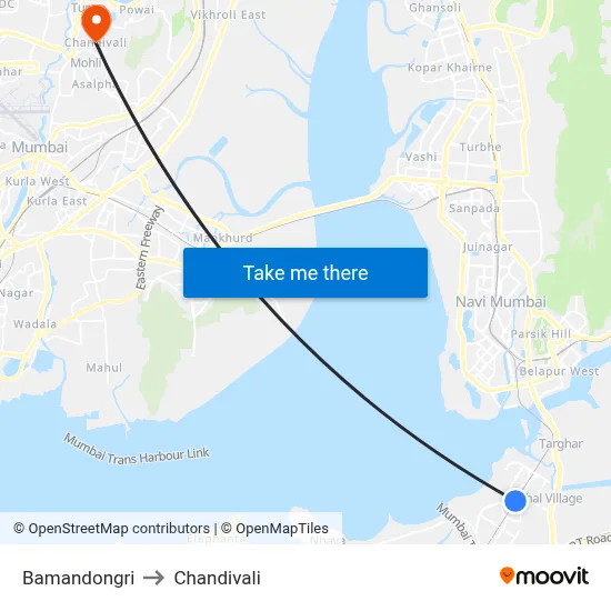 Bamandongri to Chandivali map