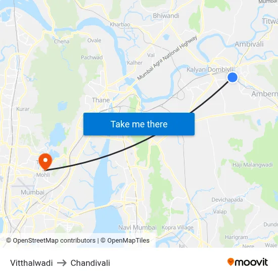 Vitthalwadi to Chandivali map