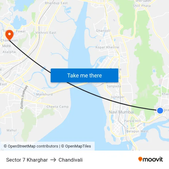 Sector 7 Kharghar to Chandivali map
