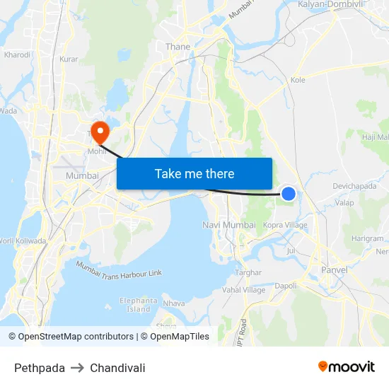 Pethpada to Chandivali map
