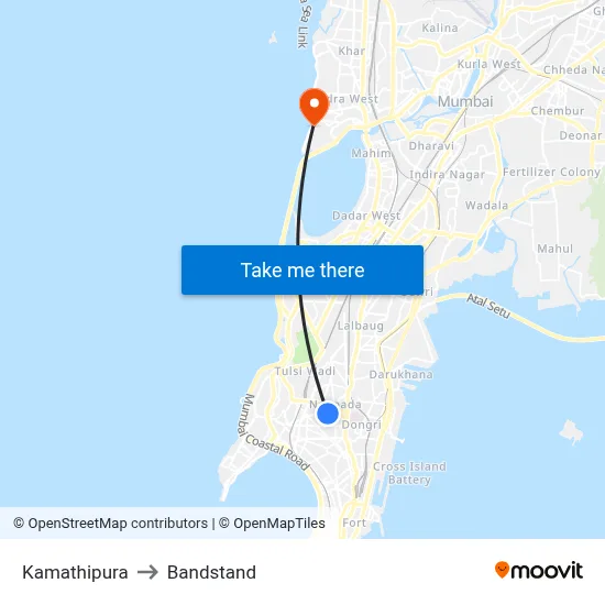 Kamathipura to Bandstand map