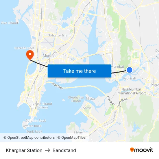 खारघर स्टेशन to बैंडस्टैंड map