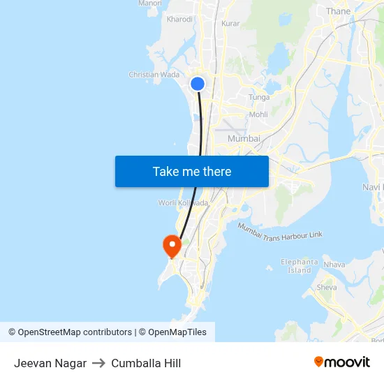 Jeevan Nagar to Cumballa Hill map