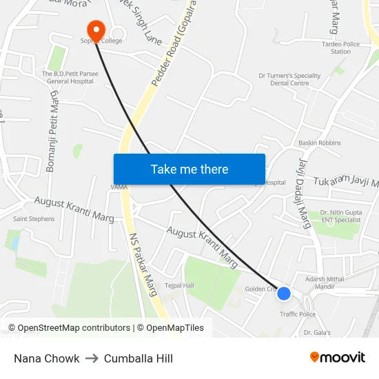 Nana Chowk to Cumballa Hill map